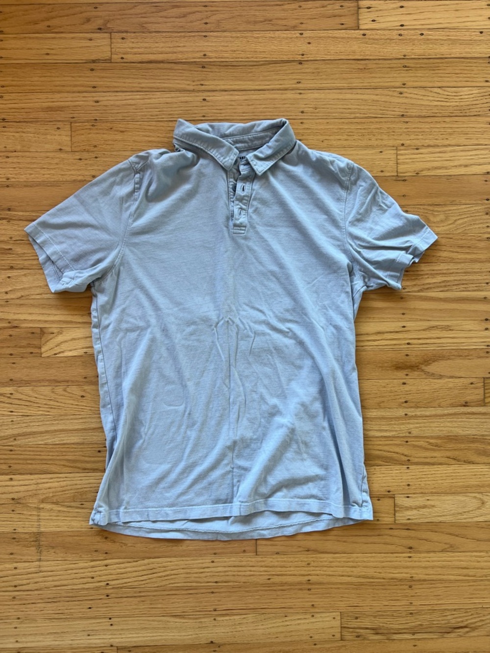 American Giant Polo Shirt Mens Medium Gray Made USA Short Sleeve